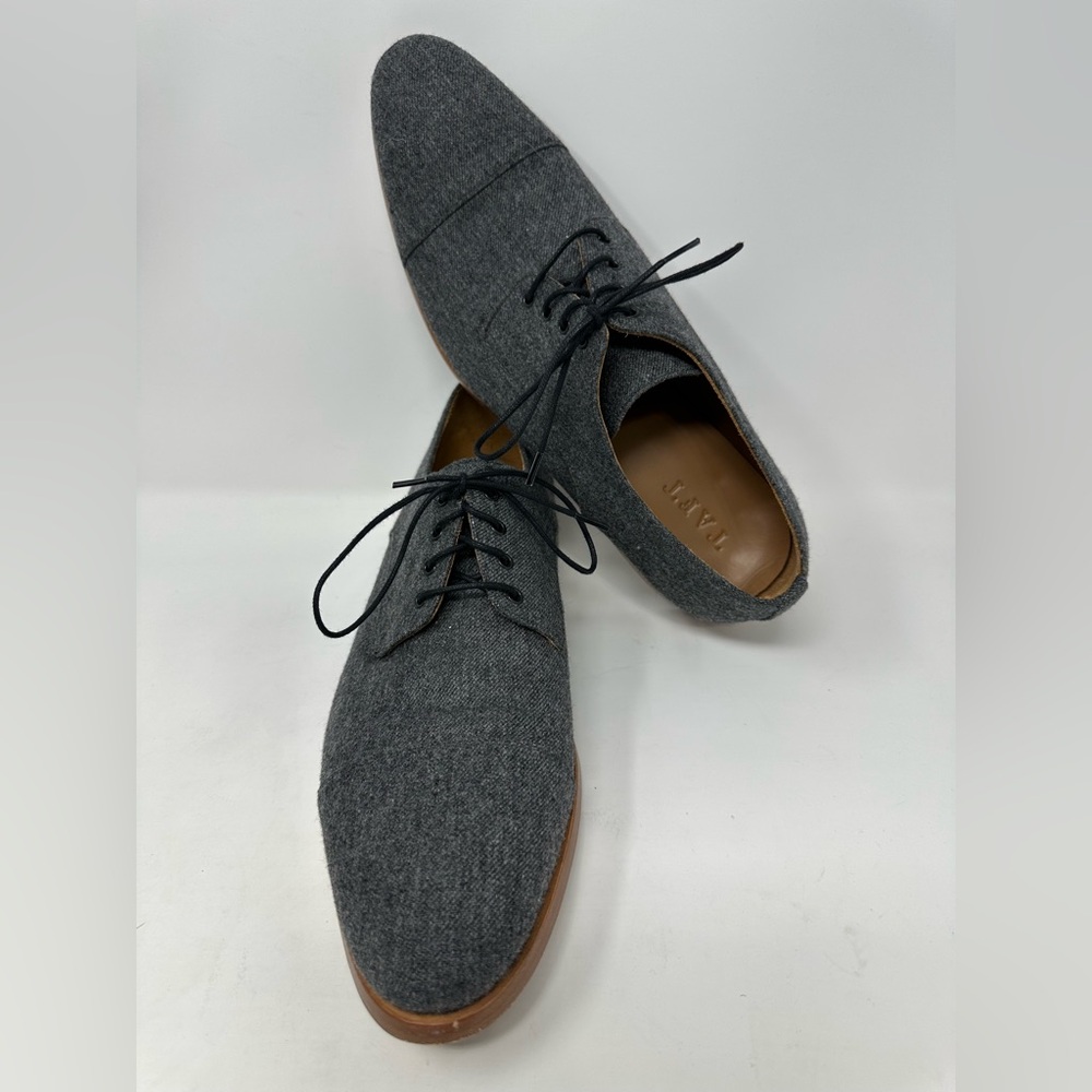 Taft Kennedy Oxford Shoe in Grey Wool Cap Toe Size 44 EU 11 US